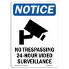 Signmission Safety Sign, OSHA Notice, 24" Height, No Trespassing 24-Hour Sign With Symbol, Portrait OS-NS-D-1824-V-14903